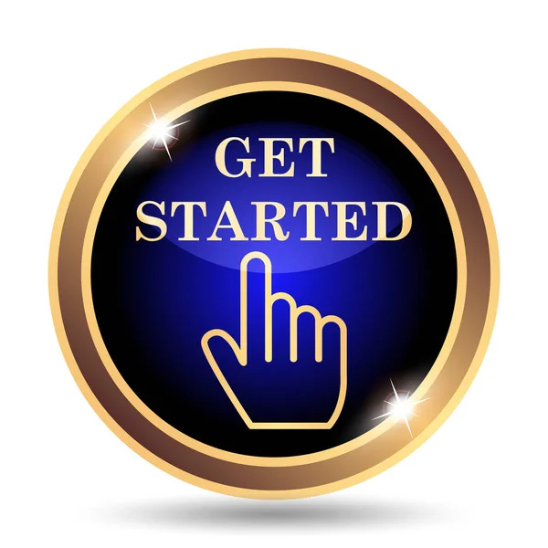 Get started icon. Internet button on white background