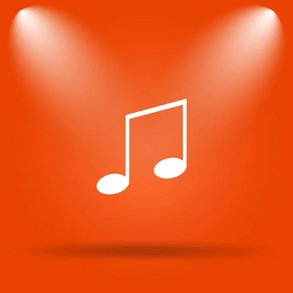 Музыкальный Символ Кнопка Интернет Оранжевом Фоне — стоковое фото
