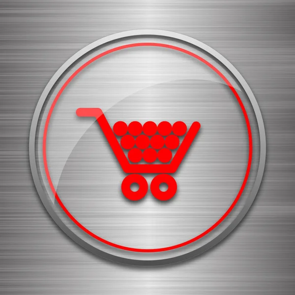 Shopping Cart Icon Internet Button Metallic Background — Stock Photo, Image