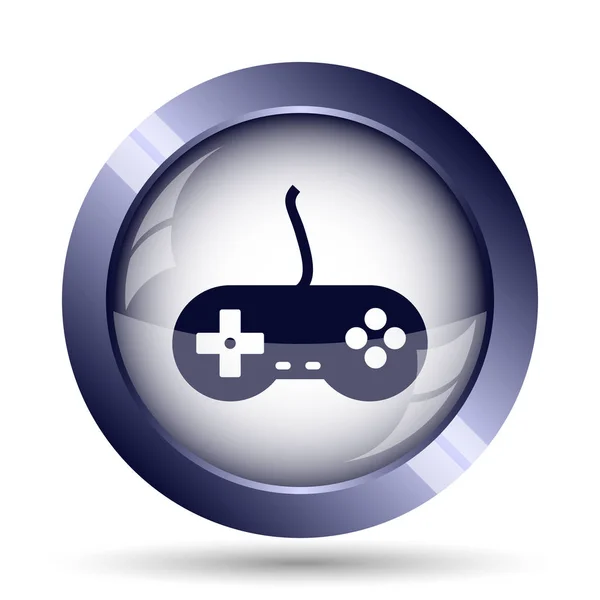 Ícone Gamepad Botão Internet Fundo Branco — Fotografia de Stock