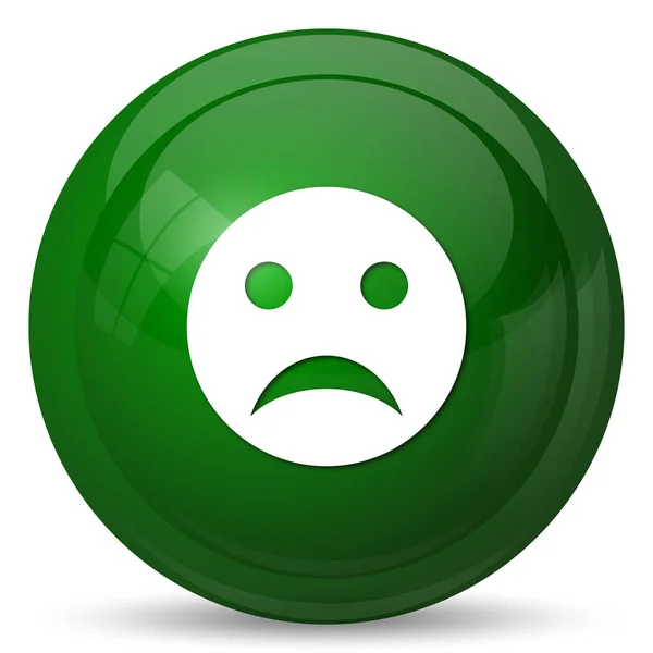 Печальная Икона Улыбки Кнопка Интернет Белом Фоне — стоковое фото
