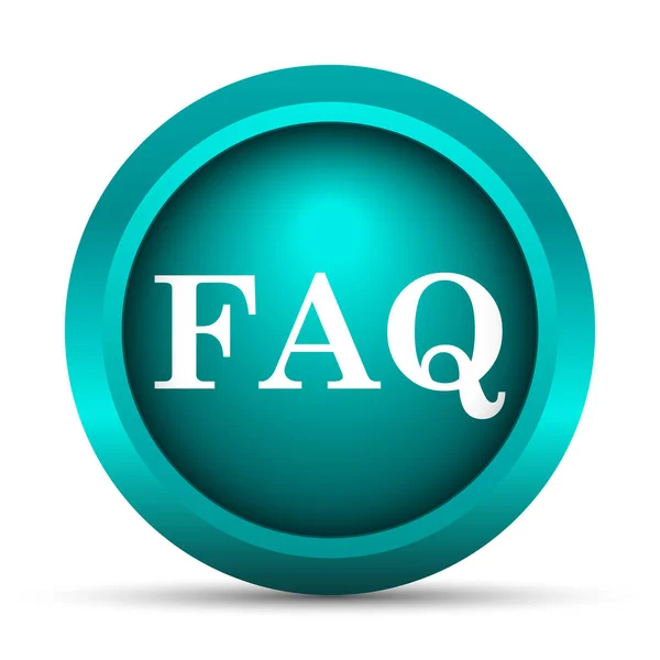 Faq Pictogram Internet Knop Witte Achtergrond — Stockfoto