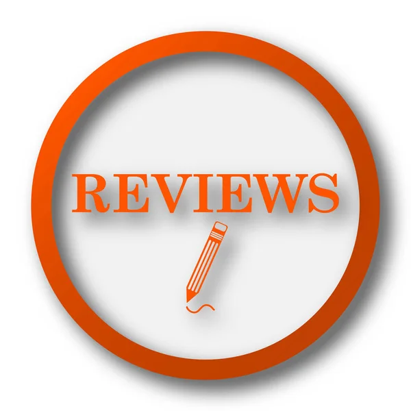 Reviews Icon Internet Button White Background — Stock Photo, Image