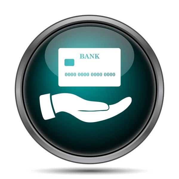 Ikona ręcznego trzymania karty kredytowej — Zdjęcie stockowe