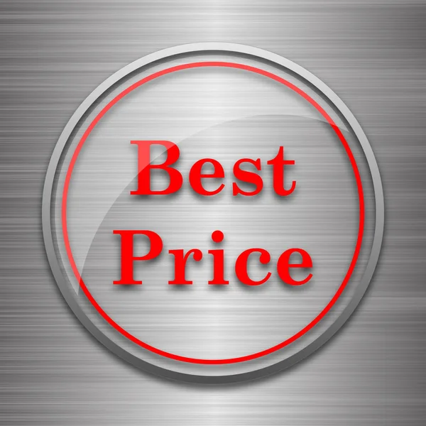 Melhor Ícone Preço Botão Internet Fundo Metálico — Fotografia de Stock