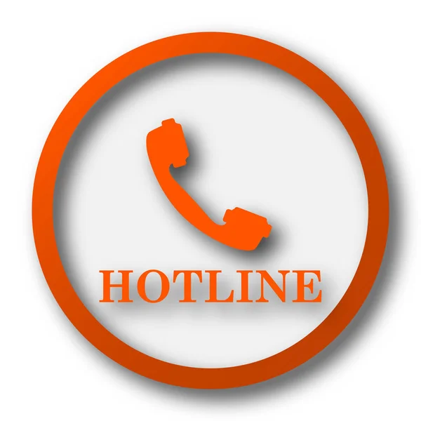 Hotline Pictogram Internet Knop Witte Achtergrond — Stockfoto