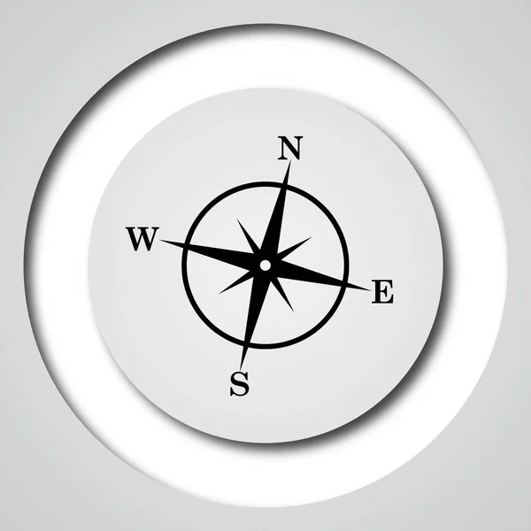 Ikona Kompasu Internet Tlačítko Bílém Pozadí — Stock fotografie