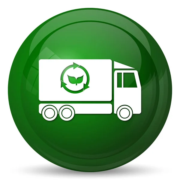 Eco Truck Icon Internet Button White Background — Stock Photo, Image