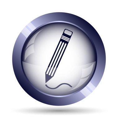 Kalem simgesi. Beyaz arka plan üzerinde Internet düğmesi