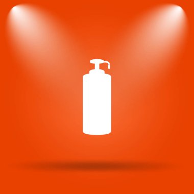 Sabun simgesi. Internet düğmesini turuncu zemin üzerine