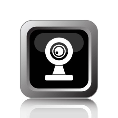 Webcam kutsal kişilerin resmi. Beyaz arka plan üzerinde Internet düğmesi