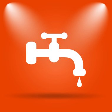 Su dokunun simgesi. Internet düğmesini turuncu zemin üzerine