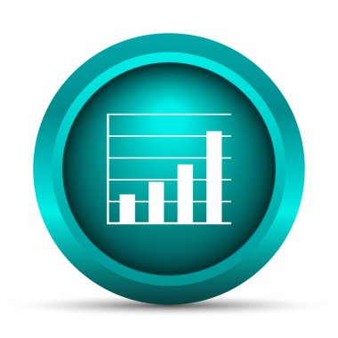 Grafik barlar simgesi. Beyaz arka plan üzerinde Internet düğmesi