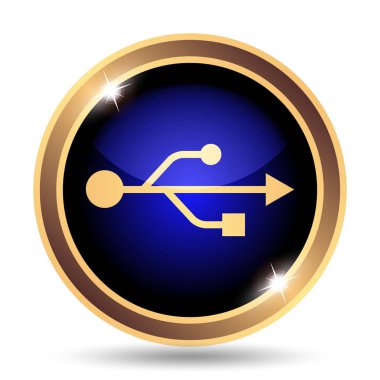USB simge. Beyaz arka plan üzerinde Internet düğmesi