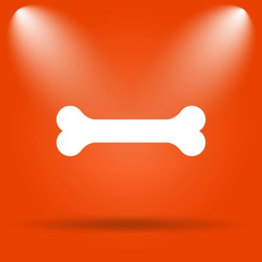 Kemik simgesi. Internet düğmesini turuncu zemin üzerine