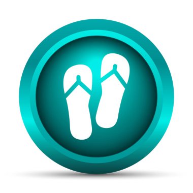 Terlik simgesi. Beyaz arka plan üzerinde Internet düğmesi