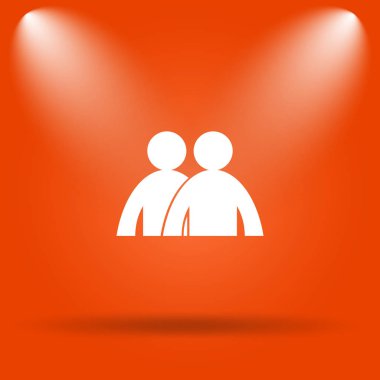 Forum simgesi. Internet düğmesini turuncu zemin üzerine