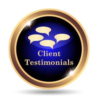 Müşteri referansları simgesi. Beyaz arka plan üzerinde Internet düğmesi