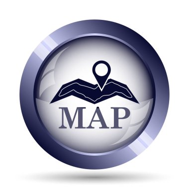 Harita simgesi. Beyaz arka plan üzerinde Internet düğmesi