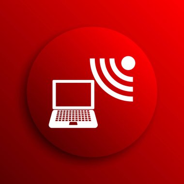 Kablosuz dizüstü simgesi. Beyaz arka plan üzerinde Internet düğmesi