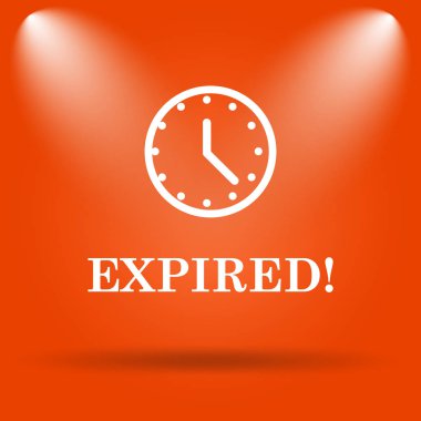 Süresi dolan simgesi. Internet düğmesini turuncu zemin üzerine