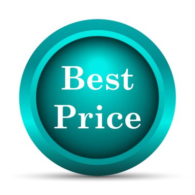 En iyi fiyat simgesi. Beyaz arka plan üzerinde Internet düğmesi