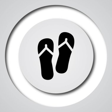 Terlik simgesi. Beyaz arka plan üzerinde Internet düğmesi