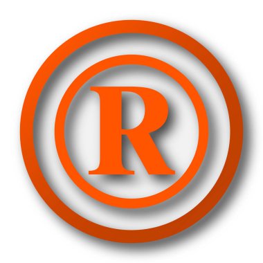 Tescilli işareti simgesi. Beyaz arka plan üzerinde Internet düğmesi