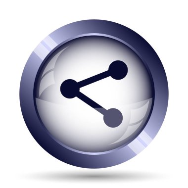 Sosyal Medya - bağlantı simgesi. Beyaz arka plan üzerinde Internet düğmesi