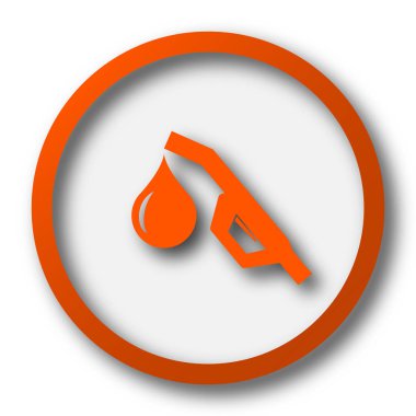 Benzin pompa meme simgesi. Beyaz arka plan üzerinde Internet düğmesi