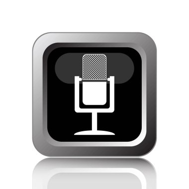 Mikrofon simgesi. Beyaz arka plan üzerinde Internet düğmesi