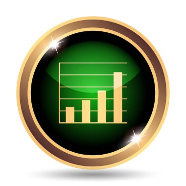 Grafik barlar simgesi. Beyaz arka plan üzerinde Internet düğmesi