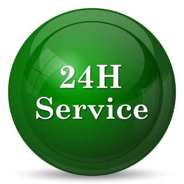 24 saat hizmet simgesi. Beyaz arka plan üzerinde Internet düğmesi