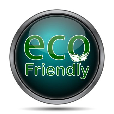 Eco dostu simgesi. Beyaz arka plan üzerinde Internet düğmesi