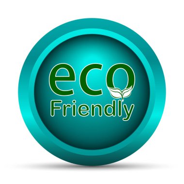 Eco dostu simgesi. Beyaz arka plan üzerinde Internet düğmesi