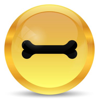 Kemik simgesi. Beyaz arka plan üzerinde Internet düğmesi