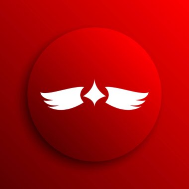 Kanatları simgesi. Beyaz arka plan üzerinde Internet düğmesi