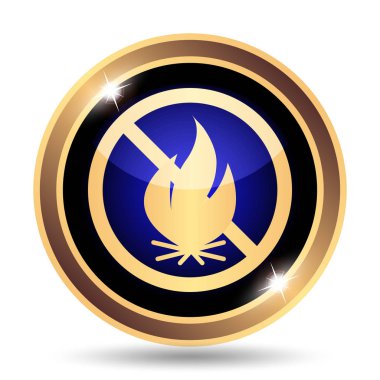 Yangın yasak simgesi. Beyaz arka plan üzerinde Internet düğmesi