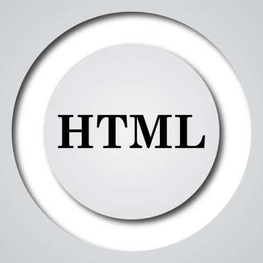 HTML simgesi. Beyaz arka plan üzerinde Internet düğmesi