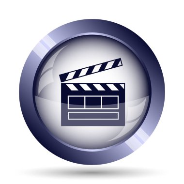 Film simgesi. Beyaz arka plan üzerinde Internet düğmesi