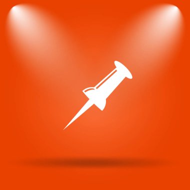 PIN simgesi. Internet düğmesini turuncu zemin üzerine