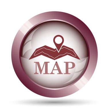 Harita simgesi. Beyaz arka plan üzerinde Internet düğmesi