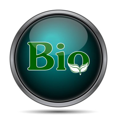 Biyo simgesi. Beyaz arka plan üzerinde Internet düğmesi