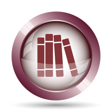 Kitaplar kütüphane simgesi. Beyaz arka plan üzerinde Internet düğmesi