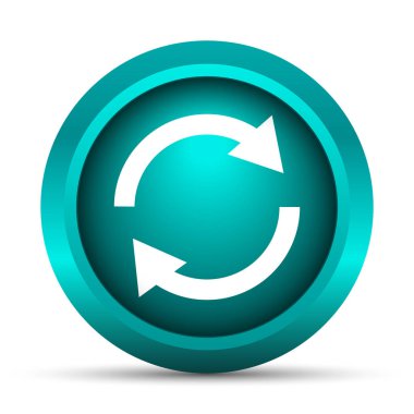 Yeniden iki ok simgesi. Beyaz arka plan üzerinde Internet düğmesi