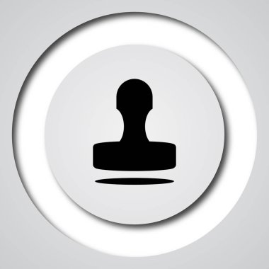 Damga simgesi. Beyaz arka plan üzerinde Internet düğmesi