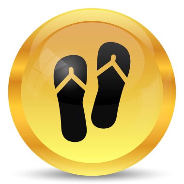 Terlik simgesi. Beyaz arka plan üzerinde Internet düğmesi