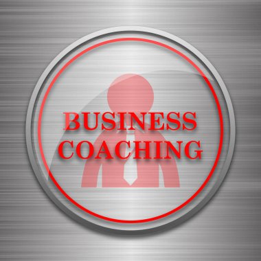 İş koçluk simgesi. Metalik arka plan üzerinde Internet düğmesi