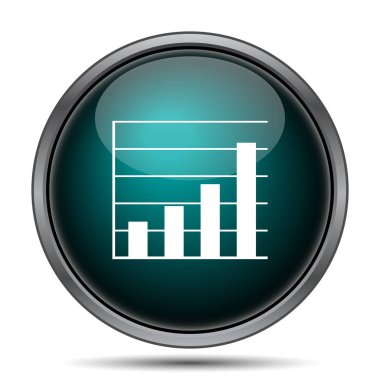 Grafik barlar simgesi. Beyaz arka plan üzerinde Internet düğmesi