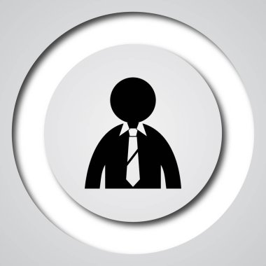 İş adamı simgesi. Beyaz arka plan üzerinde Internet düğmesi